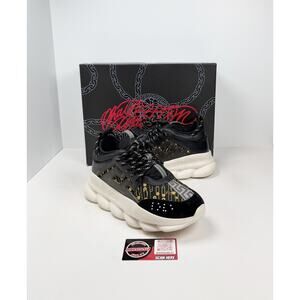Size 40EU/7US - Versace Chain Reaction Black Sneakers🖤 RETAIL $1K!